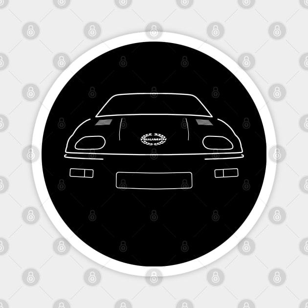 Triumph TR7 1970s classic sports car white outline graphic (laurel) Magnet by soitwouldseem